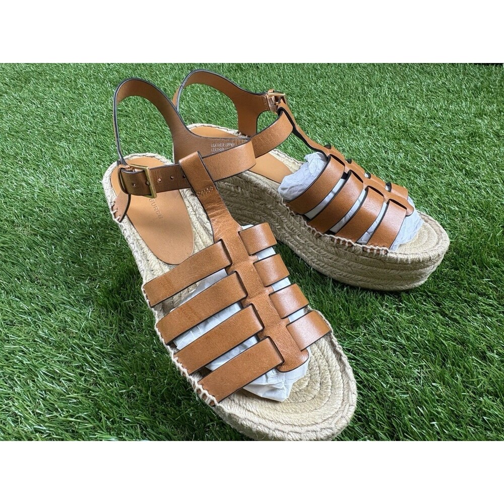 Tory Burch Women’s Fisherman Espadrille Platform Sandals 8.5 Genuine Leather